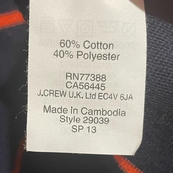 J Crew Navy Orange Stripes Cardigan size Medium - Picture 5 of 7